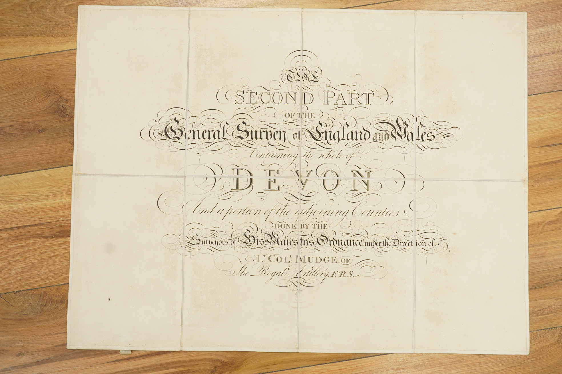 Devon, 1809, Lt. Col. William Mudge of The Royal Artillery, The Second Part of the General Survey of England and Wales Containing the Whole of Devon and a Portion of the Adjoining Counties, a cased large scale map in eig